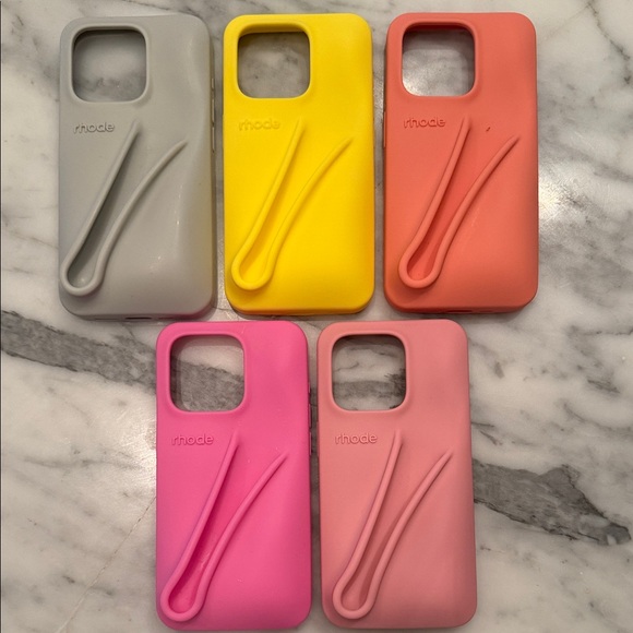 RHODE Other - Rhode iPhone 15 pro Case Set - Gray, Yellow, Coral, Pink . Lip gloss phone case.